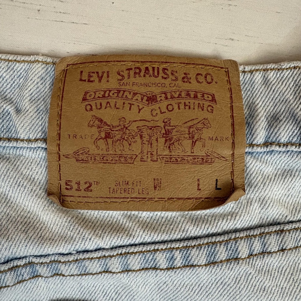 Levi's 512 Slim Fit Tapered Jeans Juniors 15 32X29 Hemmed High Rise Vintage - Picture 4 of 11